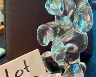 Lot 2138 $35.00 Yannes Cristal Poodle 7.5"H x 3.5" base. Signed. 7.5" H x 3.5" W