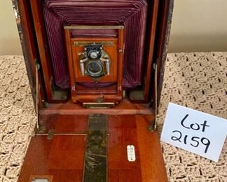 Lot 2159 $125.00 Rochester Optical Co. Victor, Large Format Camera Premo Back, Red Bellows View of Camera folded in.