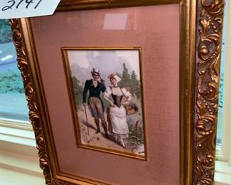 Lot 2147 $45.00 Original art, a hand-painted tile nicely framed; the artist is Kooser