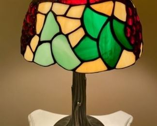 Lot 2143 $38.00 Stained Glass Lamp 15" H x 8" W