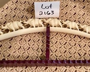 Lot 2163 $350.00 Carved Bone 'Elephant Parade', on carved wood base. 11 Carved Elephants in decreasing sizes. Stunning!