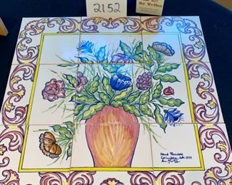 Lot 2152 $95.00 Casa de Artesanato Se Velha, 9 hand painted glazed tiles