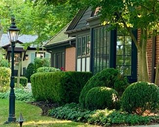 Side view of Home with Coach House in Backyard
