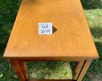 Lot 2174, $45.00 Accent table great for display or small laptop desk, craft table, repurposing. Missing cross bracers.