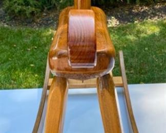 Lot 2193 $75.00 Vintage Wood Rocking Horse, 34" W x 27" H x 13.5"W This would be a lovely gift for a baby shower or welcoming gift! Adorable!