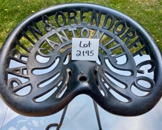 Lot 2195 $100.00. Parlin & Orendorff Co. Canton, IL - Cast iron tractor seat stool. A very cool seat!