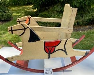 Lot 2203, $35.00 Vintage Kids Rocker Chair 33.5" L x 22.5" H x 12.5" W