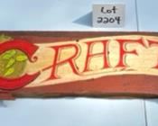 Lot 2204 $36.00 Wood sign "Country Craft Corner" 50" L x 7"W. We really love this sign! Perfect for that Farmhouse look! The bottom edge is more of a "live edge"