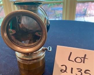 Lot 2135. $95.00. Solar Automobile Car lamp by Badger Brass Mfg. Co. Kenosha, WI c. 1899-1910 - could be a bicycle or motorcycle lamp as well, good cond.