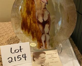 Lot 2154. $75.00. by Count Angelo Agazzi - Nude Impression Reverse Painting on Glass Plate (has some issues on edges)