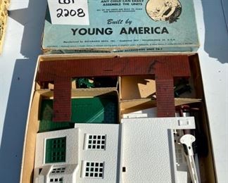 Lot 2208 $75.00 3 sets of Vintage Plasticville, USA, built by Young America. Build a plastic village -- we have for sale: Barn Animal Unit BA-7, Train Accessories TA-1. , Shopping Unit SU-5. Boxes aren't in great shape, but the structures are in terrific condition