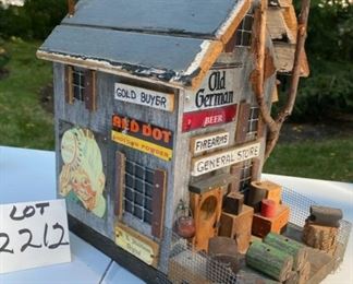 Lot 2212 $48.00. Whimsical M.L. Studtman Original Birdhouse General Store, Unique and Great Detail 12" H x 7.5" W x 10" D This is another favorite!