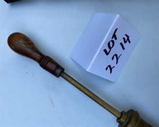 Lot 2214. $40.00. Vintage Brass Hand Pump #11 used for Planting Seeds from Vaughan's Seed Store in Western Springs, and there is a whole lot of history behind this seeder. I'm sorry we don't have a better photo of this awesome piece. 24" L x 1.5" W. i.d. tag says Vaughan's Seed Store, Chicago & New York. I believe this piece is brass.