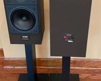 Lot 2253 $375.00. Pair of SL600 Speakers by Celestion w/ Stands. The SL600 is a compact speaker measuring 14-1/2 x 8 x 9-1/4 inches and weighing only 11-1/4 pounds. No level balancing or response adjustments are needed or provided. Original Price: $1,500 per pair, including stands.