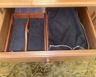 Lot 2265. $995.00. Unique Antique Buffet /Server and an open style mirror and shelving piece atop the buffet, with turned wood and interesting adornment. The two pieces coordinate, but are not an exact match, however, this was how the owners used these pieces. Selling as one lot. 4 drawers (2 w/liners for silverware) and 2 cubbies with beautiful carved front doors. "Buffet & Upper: Overall Height: 81""tall
Buffet: 66""w x 22""d x 37.25""
Upper: 43.5""h x 62""wx10.5""d. Mirror is 28.5 dia". Idea: The bottom half of this credenza could be used to hold a flat screen television, or of course as a buffet in a dining room, a foyer piece for storing gloves and hats or dog items, a bedroom as additional storage. Don't let the top piece (which is gorgeous) throw you off as to where you might use this! It's very functional in addition to beautiful.