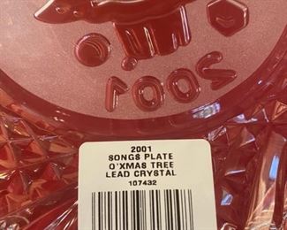 Lot 2268, $35.00 Waterford Crystal "Songs of Christmas", 2001 O'Christmas Tree Dish. New in box.