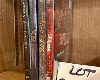 Lot 2259. $12.00. DVD's: Set of 4 Adventure DVD's, 1. Spy Game 2. Lord of Rings, 3. X2, 4. Matrix Reloaded