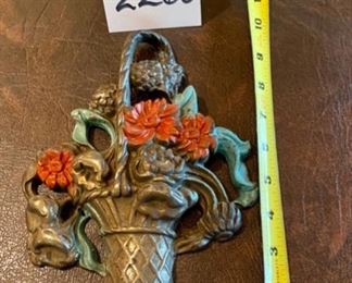 Lot 2260 $60.00. Terrific Cast Iron "Basket of Flowers" Door Stop, by Hubley - Love this Doorstop!