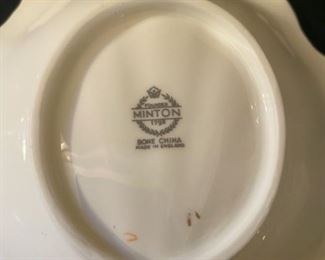 Lot 2289 $20.00 Lot of 2: 1) Royal Doulton porcelain flower dish (ala Capodimonte) 5" x 4"' . 2) Minton candy dish, hand painted.