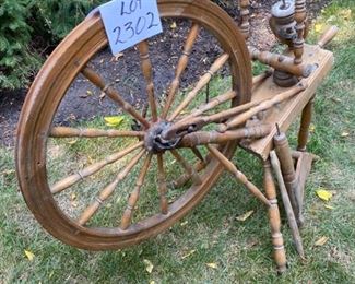 Lot 2302. $65.00 "What goes up must come down, Spinnin' Wheel, got to go round." Probably dating myself with that Blood, Sweat & Tears Song, lol. Well here's a Vintage Spinning Wheel as shown-- Great for decor. From Sweden, with a 22" wheel