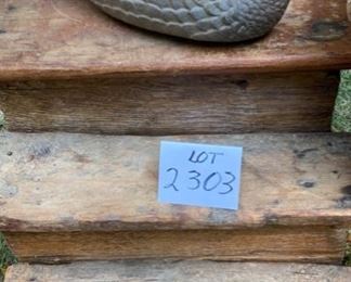 Lot 2303 $85.00 ML Leddy Size 13 Mens Cowboy Boots. Shapleigh washboard. Heavy Macheduck decoy- broken beak. Primrose Steps and some Great Antique and Vintage Decor. Steps (21"w x 16" t)