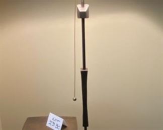 Lot 2330 $825.00 This Lamp is Very Special. Hand-Crafted Antique finished Brass Lamp/Table. Artist-made, solid wand switch pull. Stunning Artistry! The homeowner paid a fortune for this lamp, and we can see why! Includes a glass top, but we think this piece looks best without it. 62"T x 18.5"W x 18" D