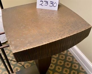 Lot 2330 $825.00 This Lamp is Very Special. Hand-Crafted Antique finished Brass Lamp/Table. Artist-made, solid wand switch pull. Stunning Artistry! The homeowner paid a fortune for this lamp, and we can see why! Includes a glass top, but we think this piece looks best without it. 62"T x 18.5"W x 18" D