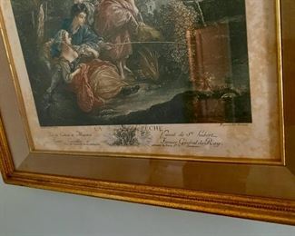 Lot 2337. $95.00 "La Peche by Boucher. Foxing around the edgings. Old