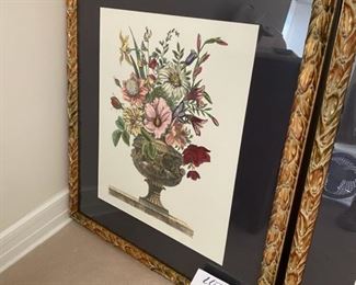 Lot 2349 $190.00. Pair of Large Vintage Botanical Prints Gold wood rubbed finish on the frame. 27.5" W x 32" H