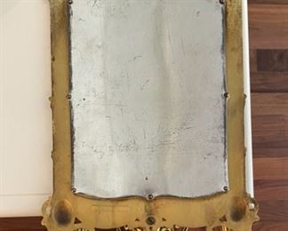 Lot 2353 $145.00. Bradley and Hubbard Vintage Heavy Brass Filigree Mirror w/2 Candelabra. Vintage Cool. stamped with 1941 B+H #3602 12"w x 18" H 3.5 in deep