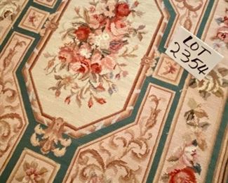 Lot 2354 $450.00. Beautiful Antique Hand-Crafted Needlepoint Runner. Owner paid more than $1100.00 Includes liner cut to size. 29" W x 92" L