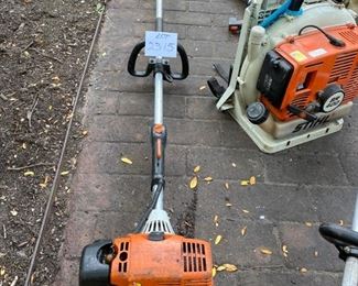 Lot 2315 $300.00 Landscaping Special! Its a Steal (see what I did there!) Stihl BR400 Gas Blower. Stihl HL100 Tree Trimmer, Echo SRM-2300 Trimmer, and Solo Back Sprayer. May need a tune-up on the motors.