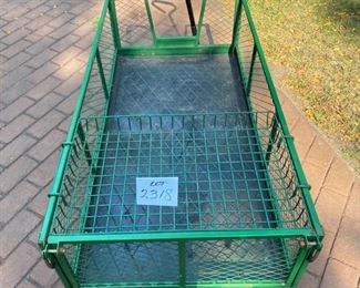 Lot 2318 $90.00 Utility Wagon w/drop down sides, front handles and back hitch. Plus 24"x15"tray. 48"L x 24"W x 16" wagon top