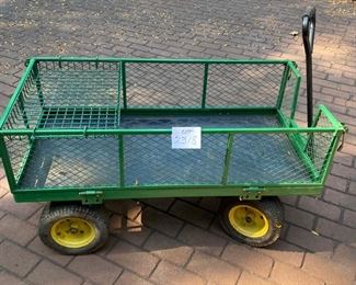 Lot 2318 $90.00 Utility Wagon w/drop down sides, front handles and back hitch. Plus 24"x15"tray. 48"L x 24"W x 16" wagon top