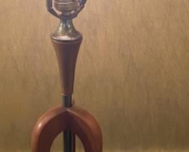 Lot 2392 $90.00. Vintage Danish/Mid-Century Modern Teak Architectural Table Lamp. Tested. 27 1/4" H x . 6.5" Round base. Super cool lamp!