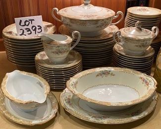 Lot 2393 $275.00. Noritake China. 90 pc! Set. Includes: service for 12 plus serving pieces. 14 Dinner Plates, 12 of each: soup bowls, fruit bowls, dessert/bread&butter plates, salad plates, saucers, cups. Lovely and very complete set! Great condition!