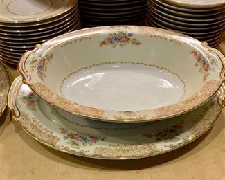 Lot 2393 $275.00. Noritake China. 90 pc! Set. Includes: service for 12 plus serving pieces. 14 Dinner Plates, 12 of each: soup bowls, fruit bowls, dessert/bread&butter plates, salad plates, saucers, cups. Lovely and very complete set! Great condition!