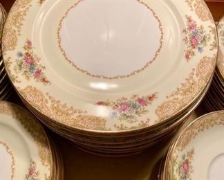 Lot 2393 $275.00. Noritake China. 90 pc! Set. Includes: service for 12 plus serving pieces. 14 Dinner Plates, 12 of each: soup bowls, fruit bowls, dessert/bread&butter plates, salad plates, saucers, cups. Lovely and very complete set! Great condition!