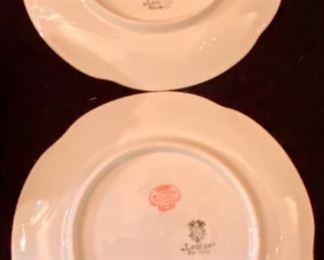 Lot 2395 $30.00. Eclectic mix of floral china pieces. Would be great as additional serve ware for your future parties! 1 vegetable bowl (R&S Germany, hand-painted), 2 salad plates (Jul H Brauer), 3 dessert plates (Jul H Brauer), 1 teacup & saucer Theodore Haviland Limoges France, 1 Noritake Progression China in Palos Verde 9020 pattern. Hand Painted Salt Shaker