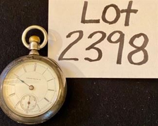 Lot 2398. $95.00. Antique Aurora Watch Co. Pocket Watch, Serial #1130799 Prod Years: 1883-1892. Jewel 15