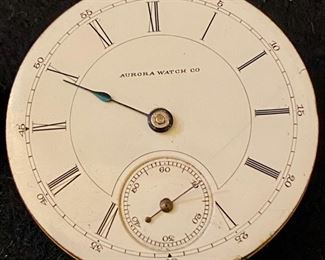 Lot 2398. $95.00. Antique Aurora Watch Co. Pocket Watch, Serial #1130799 Prod Years: 1883-1892. Jewel 15