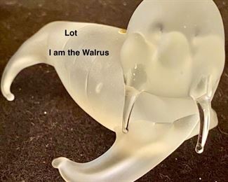 Lot 2404. $45.00. Waterford Picture Frame (2x3"), Marquis Waterford Ring Dish, Silvestri Walrus