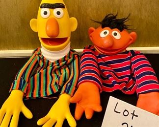 Lot 2416. $30.00. Vintage Sesame Street Puppets (the 1970s) Bert & Ernie. Vinyl & Cloth hand puppets + bonus cute Humpty dumpty doll