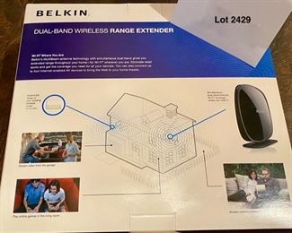 Lot 2429 $200.00 Network Router Package: Brand New Netgear Nighthawk X6 AC3200 Tri-Band WiFi Router & Belkin Dual-Band Wireless Range Extender.