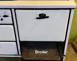 Lot 2448. $425.00. 1930's White Star Porcelain Enamel Gas Stove. It works! The homeowner used it for her canning. Will need a professional mover. It is located in the basement of the home, but measurements seem to be able to get it out. Purchased in 1934 (we have the receipt! 41 “ W x 24.5 D x 37.5” H