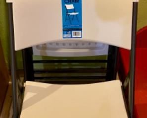 Lot 2466. $80.00. Set of 4 Lifetime Folding Chairs in White Granite, Like New