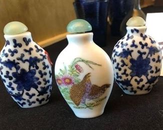 Lot 2282. $18.00. 3 antique snuff bottles. This lot would be a nice addition to a collection.