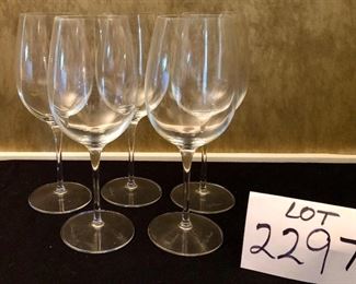 Lot 2297. $30.00. Set of 5 Luigi Bormoli Wine glasses. Beautiful