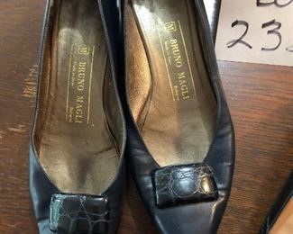 Lot 2323. $40.00. Vintage Pedro's Travel Case in fabulous condition (with key)! 47"t x 23"w x 17"d. 2 pairs of vintage shoes. Both Bruno Magali Vintage Size 8