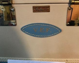 Lot 2323. $40.00. Vintage Pedro's Travel Case in fabulous condition (with key)! 47"t x 23"w x 17"d. 2 pairs of vintage shoes. Both Bruno Magali Vintage Size 8